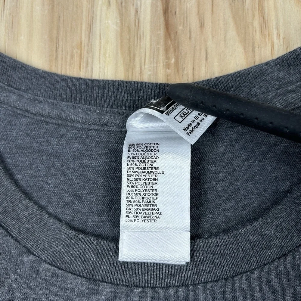 Vintage Y2K The North Face T Shirt 2XL Gray Mens Orange Big Logo Spellout Tee